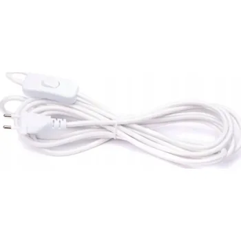 Napájecí kabel Kabel v opletu 2,5m s vypínačem bílý