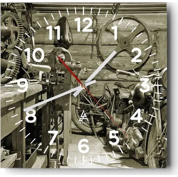 Hodiny Nástěnné hodiny do obýváku 40x40 Motorka Tiché Skleněné hodiny Bez hlučnosti