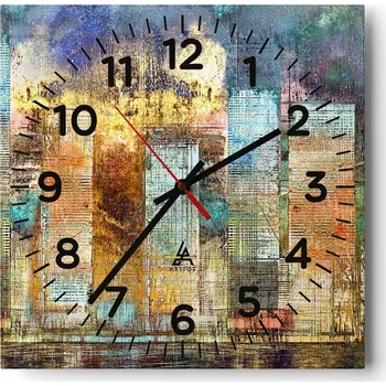 Hodiny Nástěnné hodiny do obýváku 40x40 Miato Urban Bezhlučné Hodiny na skle Tiché