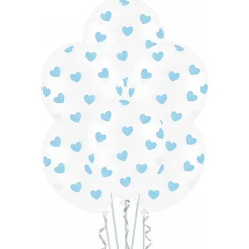 Balónek BALÓNKY MODRÉ SRDÍČKA NAROZENINOVÁ PÁRTY 30 CM