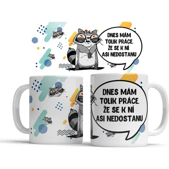 Hrnek Dnes mám tolik práce, že se k ní asi nedostanu - Žlutá