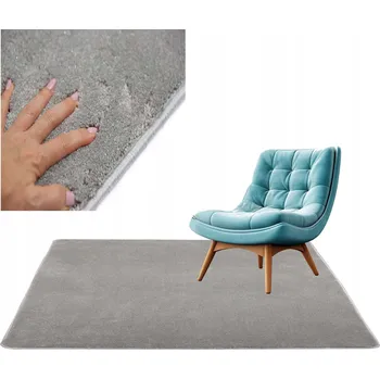 Koberec 200x200 Lesklý KOBEREC GLAMOUR Hustý Šedý se Stříbrnou Nití Silný