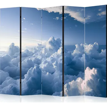 Paraván Paraván - Vzdušné krajiny: Paprsky osvětlující nadýchané oblačné útvary Velikost: 225x172 cm, Provedení: Jednostranný