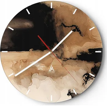 Hodiny Nástěnné hodiny do kuchyně 30x30 Abstrakce Skleněné hodiny do obýváku Tiché