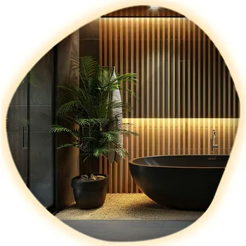 Zrcadlo Krásné LED Zrcadlo na líčení a make-up ve stylu Glamour na zeď, organické