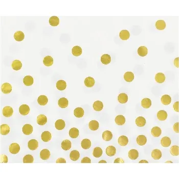 Papírový ubrousek Servítky Godan Puntíky 12 ks zlato-bílé 33x33 cm