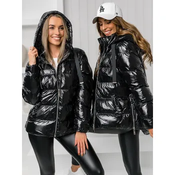 Černá dámská prošívaná zimní bunda s kapucí Bolf 5M3172A - L