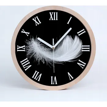 Hodiny Nástěnné hodiny římské kulatý pírko průměr 20 cm