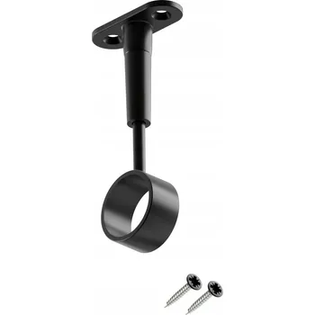 Nábytkové kování Závěsný držák do šatní skříně FI 25mm průchozí MODERN P černý