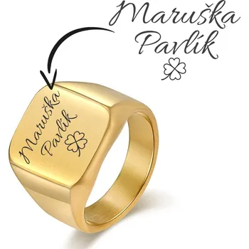 Prsten Šperky4U Personalizovaný ocelový prsten - velikost 65 - OPR305GD-65