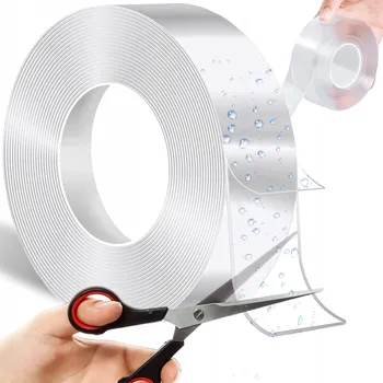 Lepicí páska OBOUSTRANNÁ PRŮHLEDNÁ PÁSKA OPAKOVANĚ POUŽITELNÁ MONTÁŽNÍ 5M