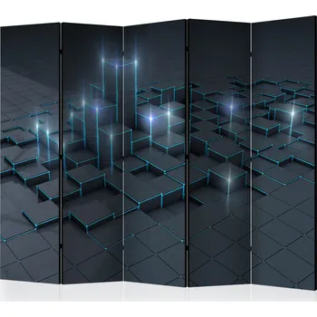 Paraván Paraván - Černé město II Velikost: 225x172 cm, Provedení: Jednostranný