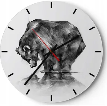 Hodiny Velké nástěnné hodiny 40x40 Abstrakce Skleněné hodiny Kulatý Tiché