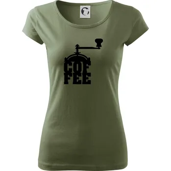 Coffee mlýnek - Dámské triko Pure - XS ( Khaki )