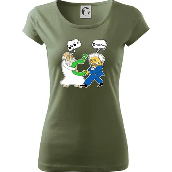 Dámské tričko Pythagoras a Albert boj o C - Dámské triko Pure - M ( Khaki )