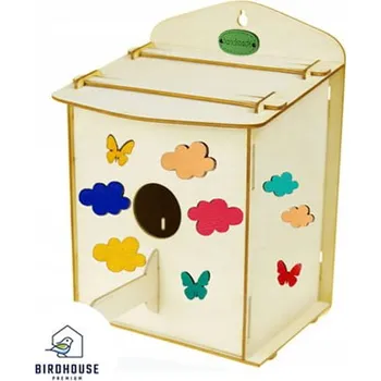 Hnízdní budka Dřevěná budka pro ptáky DIY Sýkorka Závěsný domeček Zimní krmítko