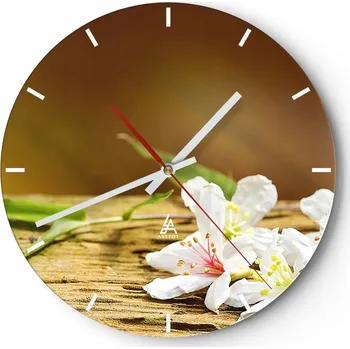 Hodiny Nástěnné hodiny do kuchyně 30x30 Květiny Skleněné hodiny do obýváku Loft Tiché
