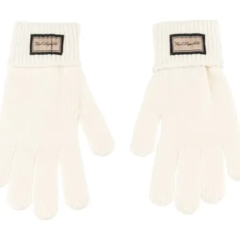 Rukavice RUKAVICE KARL LAGERFELD HOTEL KARL KNIT FF GLOVE OFF WHITE