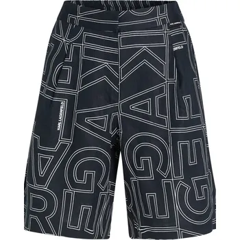 Dámské kraťasy ŠORTKY KARL LAGERFELD PRINTED LINEN SHORTS BLACK/WHITE SQUARE KARL