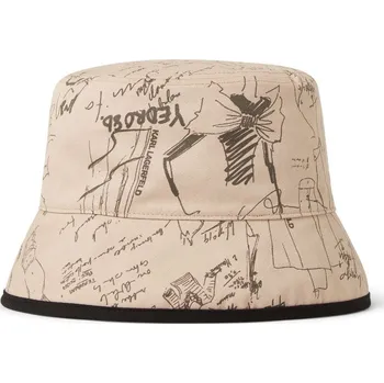 Klobouk KLOBOUK KARL LAGERFELD K/ARCHIVE REVERSIBLE BUCKET HUMMUS