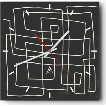 Hodiny Velké nástěnné hodiny 40x40 Abstrakce Skleněné tiché hodiny