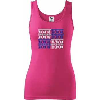 Dámské tričko Vánoční vzor - šachovnice - Dámské tílko - XS ( Purpurová )