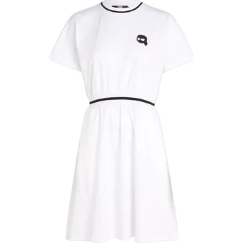 Dámské šaty ŠATY KARL LAGERFELD IKONIK 2.0 T-SHIRT DRESS WHITE