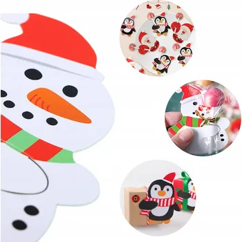 Vánoční dekorace PŘÍVĚSKY OZDOBY NA VÁNOČNÍ STROMEČEK OTVOR NA LÍZÁTKO SNĚHULÁK DÁREK 10x