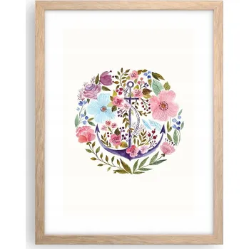 Obraz Obraz plakát v rámu světlý dub do obýváku 30x40 kotva plakáty na zeď