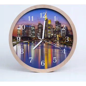 Hodiny Nástěnné hodiny z překližky Tiché Město budovy 25 cm