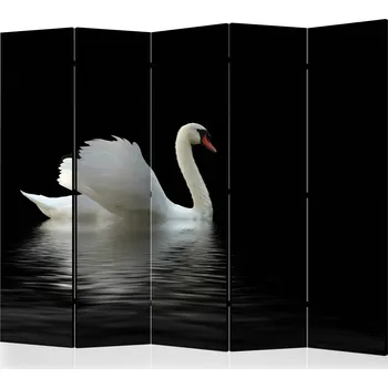 Paraván Paraván - labuť (černobílá) II Velikost: 225x172 cm, Provedení: Jednostranný