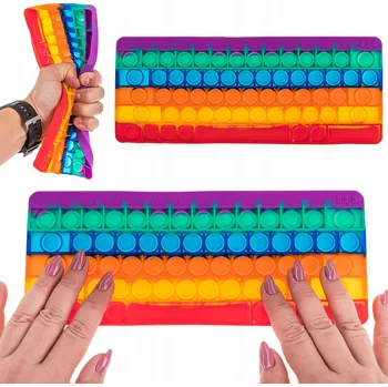 Senzorická hračka Push Bubble Pop klávesnice duha