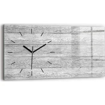 Hodiny Foto Hodiny Skleněné Nástěnné Do Moderních Interiérů Dřevěné Panely 60x30 cm