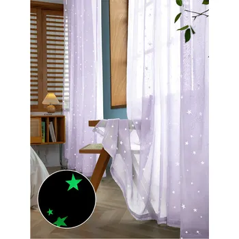 Záclona Excellent Záclona svítící ve tmě 132x241 - fialová