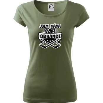Dámské tričko Hokejový erb - Máma obránce - Dámské triko Pure - XL ( Khaki )