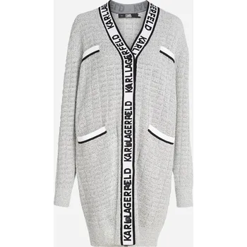 Dámský svetr SVETR KARL LAGERFELD FEMININE BOUCLE CARDIGAN WHITE/BLACK