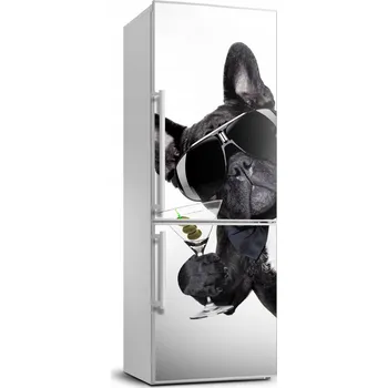 Fototapeta Samolepka / Fólie na ledničku - Pes s martini 70x190 cm