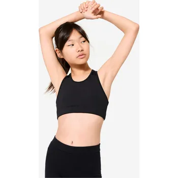 Podprsenka DOMYOS Dívčí fitness podprsenka 8 LET ČERNÁ