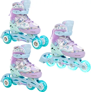 Kolečkové brusle RAVEN Brusle 3v1 Raven Isla svítící všechna kola 27/30 FIALOVÁ|MODRÁ|ZELENÁ