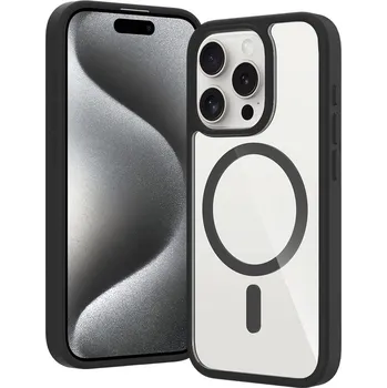 Pouzdro na mobilní telefon JP MagFit Clear MagSafe obal s N52 magnetem, iPhone 15 Pro, černý