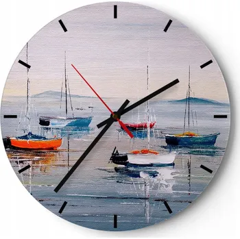 Hodiny Nástěnné hodiny do kuchyně 30x30 Umění moře Skleněné hodiny do obýváku Tiché