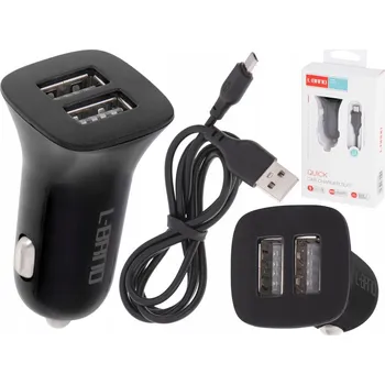 L-Brno Nabíječka automobilová Dual USB micro černá