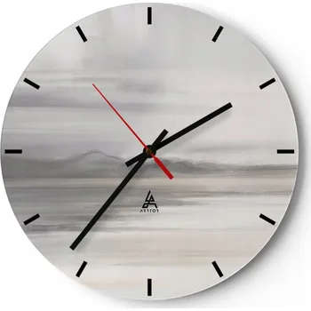 Hodiny Velké nástěnné hodiny na zeď 40x40 Světlé skleněné hodiny Kulatý Tiché