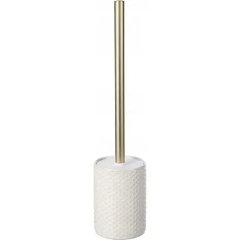WC štětka Erga Madrid, keramický WC kartáč, bílý-zlatý matný, ERG-SEP-10SZCMADRWHIT