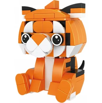 ostatní stavebnice STAVEBNÍ STAVEBNICE TYGR ZVÍŘATA SVĚT FIGURKA ZVÍŘATA KREATIVNÍ 131 DÍLŮ