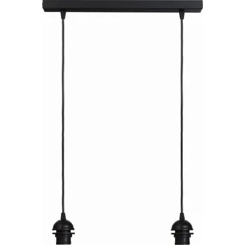 Černé dvojité závěsné svítidlo lišta s paticí E27