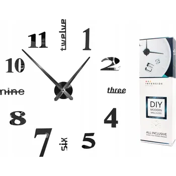 Hodiny Nástěnné hodiny nalepovací moderní 3D ZRCADLO velké