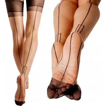 Dámské punčochy Charmzi dámské punčochy k podvazkovému pásu, polomatné, 6 DEN, velikost 2/3