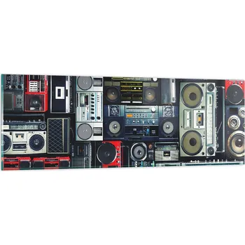 Obraz Obraz na skle do obýváku ložnice 90x30 magnetofon obrazy na zeď sklo