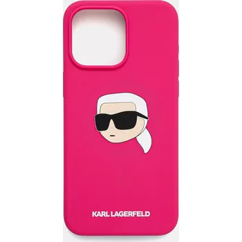 Pouzdro na mobilní telefon Obal na telefon Karl Lagerfeld iPhone 15 Pro Max 6.7 růžová barva, KLHMP15XSKHPPLF 43X, vel. ONE SIZE